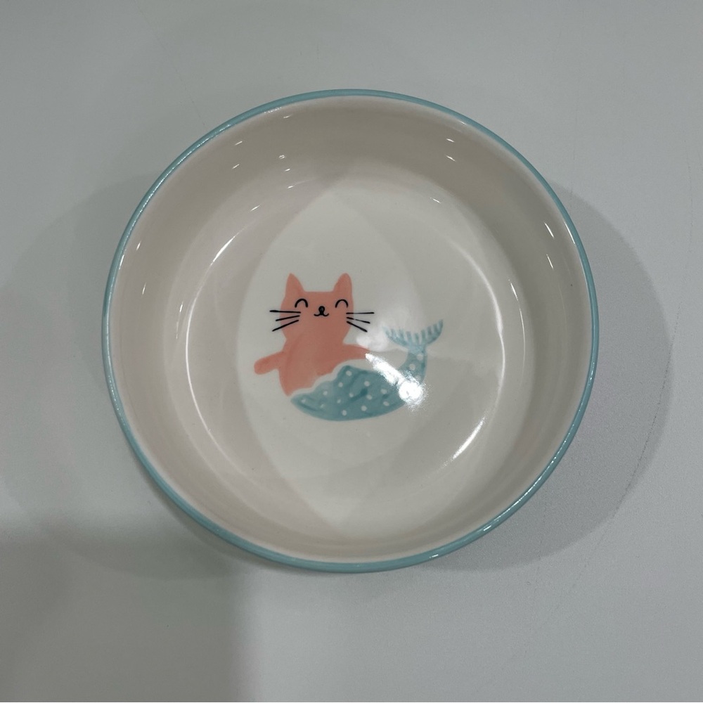 Super-Cute Little Ceramic Cat Food Bowl and Water Bowl